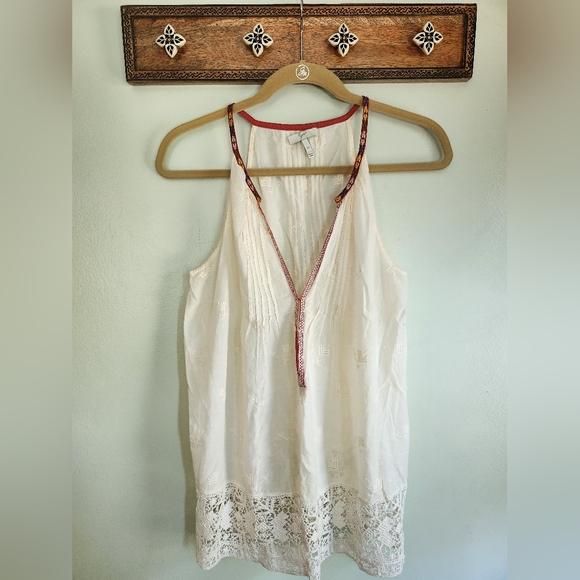 Joie Deep V Embroidered Tank Top SIZE M - Picture 5 of 6